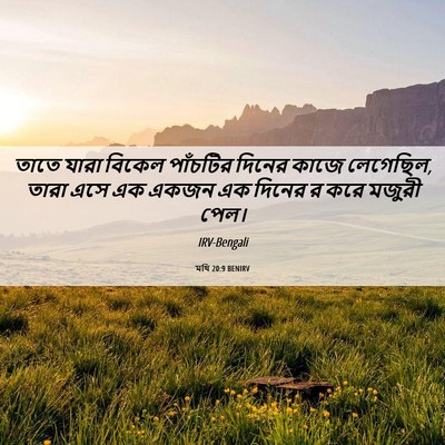 Picture 06 - মথি 20:9 BENIRV - তাতে যারা বিকেল - Bible Verse Picture