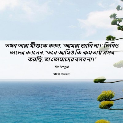 Picture 06 - মথি 21:27 BENIRV - তখন তারা যীশুকে - Bible Verse Picture