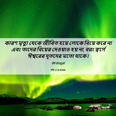 Picture 06 - মথি 22:30 BENIRV - কারণ মৃত্যু থেকে - Bible Verse Picture