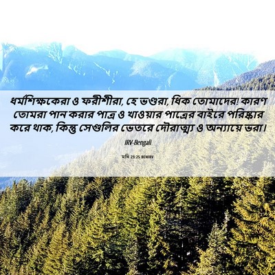 Picture 06 - মথি 23:25 BENIRV - ধর্মশিক্ষকেরা ও - Bible Verse Picture