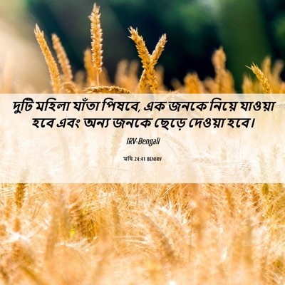 Picture 06 - মথি 24:41 BENIRV - দুটি মহিলা যাঁতা - Bible Verse Picture