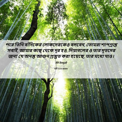 Picture 06 - মথি 25:41 BENIRV - পরে তিনি বাঁদিকের - Bible Verse Picture