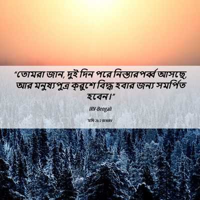 Picture 06 - মথি 26:2 BENIRV - “তোমরা জান, দুই দিন - Bible Verse Picture