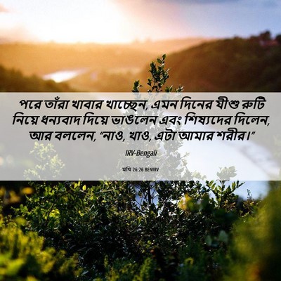 Picture 06 - মথি 26:26 BENIRV - পরে তাঁরা খাবার - Bible Verse Picture