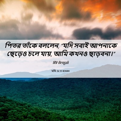 Picture 06 - মথি 26:33 BENIRV - পিতর তাঁকে বললেন, - Bible Verse Picture