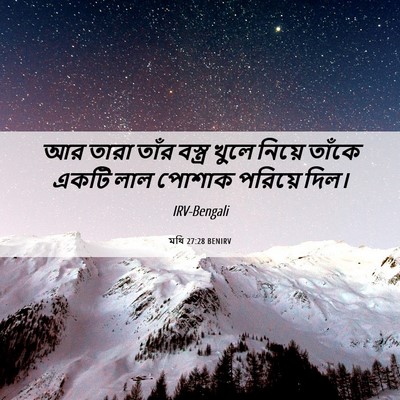 Picture 06 - মথি 27:28 BENIRV - আর তারা তাঁর - Bible Verse Picture
