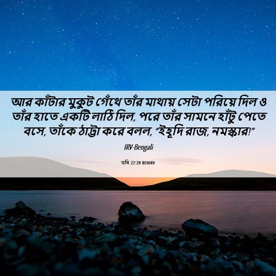 Picture 06 - মথি 27:29 BENIRV - আর কাঁটার মুকুট - Bible Verse Picture