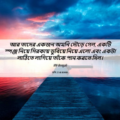 Picture 06 - মথি 27:48 BENIRV - আর তাদের একজন অমনি - Bible Verse Picture