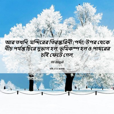 Picture 06 - মথি 27:51 BENIRV - আর তখনি, মন্দিরের - Bible Verse Picture