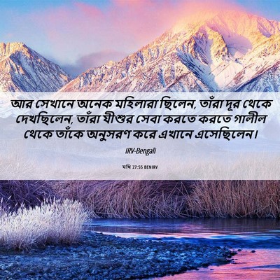 Picture 06 - মথি 27:55 BENIRV - আর সেখানে অনেক - Bible Verse Picture
