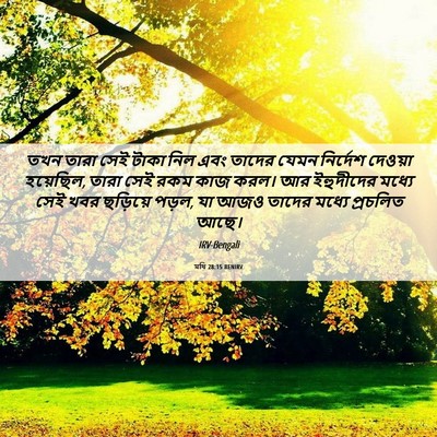 Picture 06 - মথি 28:15 BENIRV - তখন তারা সেই টাকা - Bible Verse Picture