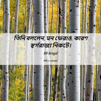 Picture 06 - মথি 3:2 BENIRV - তিনি বললেন, মন - Bible Verse Picture