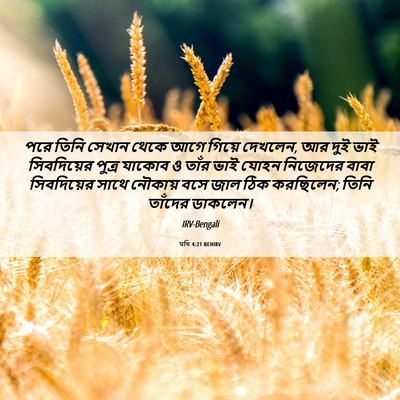 Picture 06 - মথি 4:21 BENIRV - পরে তিনি সেখান - Bible Verse Picture