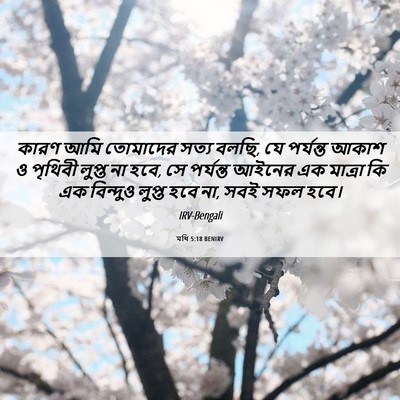 Picture 06 - মথি 5:18 BENIRV - কারণ আমি তোমাদের - Bible Verse Picture