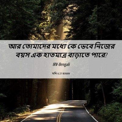 Picture 06 - মথি 6:27 BENIRV - আর তোমাদের মধ্যে - Bible Verse Picture