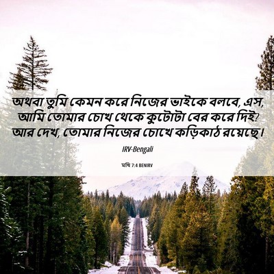 Picture 06 - মথি 7:4 BENIRV - অথবা তুমি কেমন করে - Bible Verse Picture