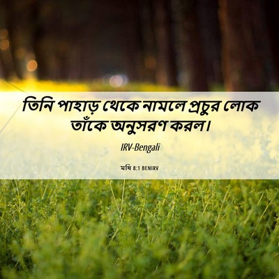 Picture 06 - মথি 8:1 BENIRV - তিনি পাহাড় থেকে - Bible Verse Picture