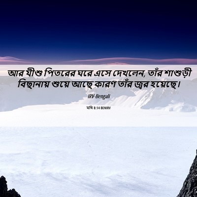 Picture 06 - মথি 8:14 BENIRV - আর যীশু পিতরের ঘরে - Bible Verse Picture