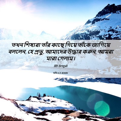 Picture 06 - মথি 8:25 BENIRV - তখন শিষ্যরা তাঁর - Bible Verse Picture