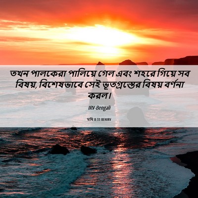 Picture 06 - মথি 8:33 BENIRV - তখন পালকেরা - Bible Verse Picture