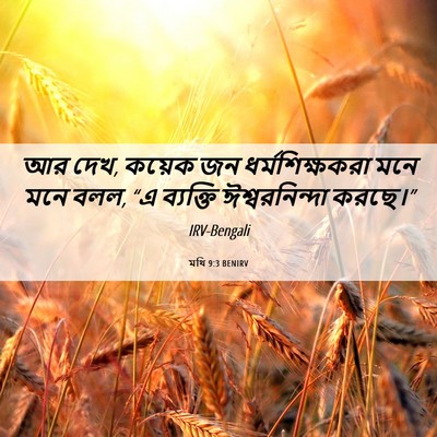 Picture 06 - মথি 9:3 BENIRV - আর দেখ, কয়েক জন - Bible Verse Picture