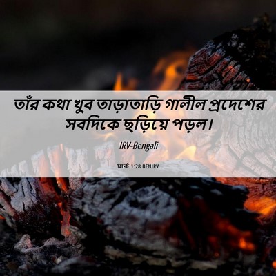 Picture 06 - মার্ক 1:28 BENIRV - তাঁর কথা খুব - Bible Verse Picture