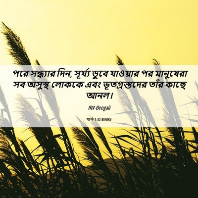 Picture 06 - মার্ক 1:32 BENIRV - পরে সন্ধ্যার দিন, - Bible Verse Picture