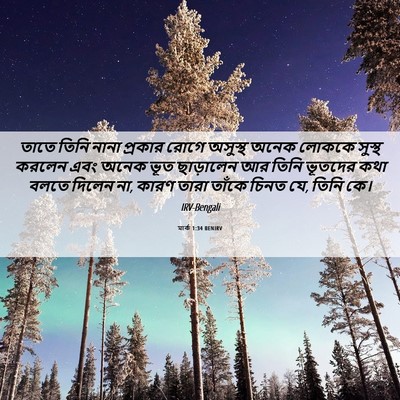 Picture 06 - মার্ক 1:34 BENIRV - তাতে তিনি নানা - Bible Verse Picture