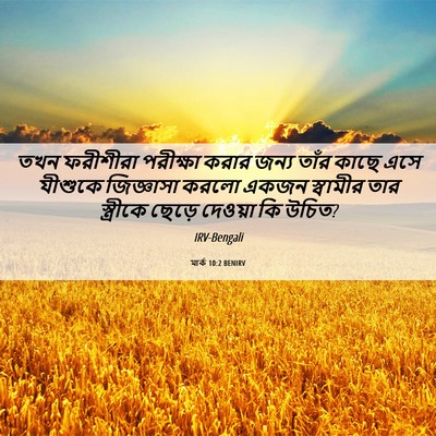 Picture 06 - মার্ক 10:2 BENIRV - তখন ফরীশীরা - Bible Verse Picture