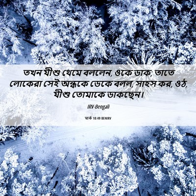 Picture 06 - মার্ক 10:49 BENIRV - তখন যীশু থেমে - Bible Verse Picture