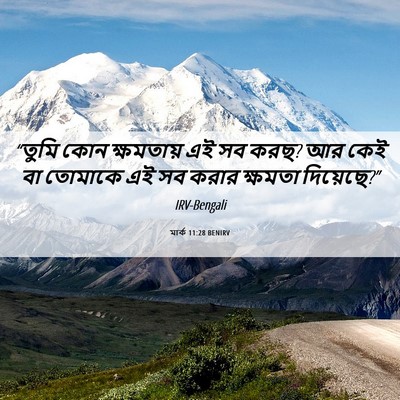 Picture 06 - মার্ক 11:28 BENIRV - “তুমি কোন - Bible Verse Picture