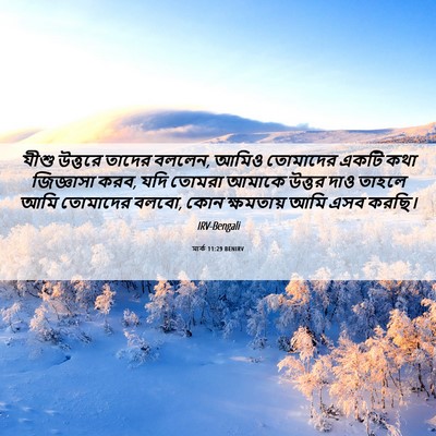 Picture 06 - মার্ক 11:29 BENIRV - যীশু উত্তরে তাদের - Bible Verse Picture