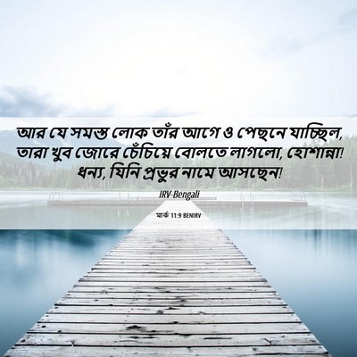 Picture 06 - মার্ক 11:9 BENIRV - আর যে সমস্ত লোক - Bible Verse Picture