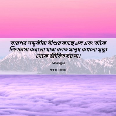 Picture 06 - মার্ক 12:18 BENIRV - তারপর সদ্দূকীরা - Bible Verse Picture
