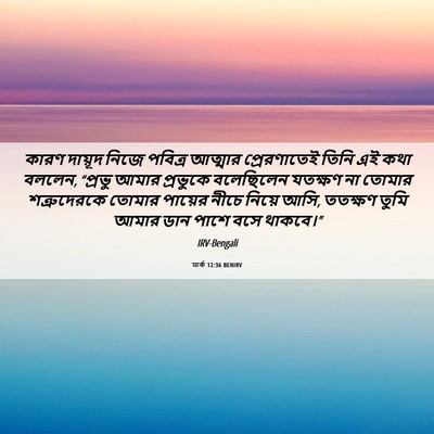 Picture 06 - মার্ক 12:36 BENIRV - কারণ দায়ূদ নিজে - Bible Verse Picture
