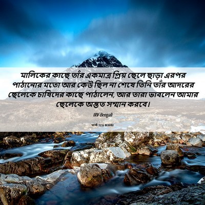 Picture 06 - মার্ক 12:6 BENIRV - মালিকের কাছে তাঁর - Bible Verse Picture