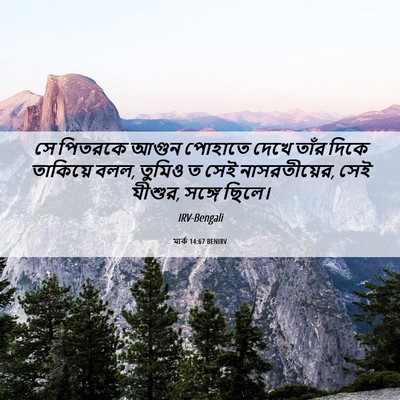 Picture 06 - মার্ক 14:67 BENIRV - সে পিতরকে আগুন - Bible Verse Picture