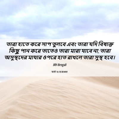Picture 06 - মার্ক 16:18 BENIRV - তারা হাতে করে সাপ - Bible Verse Picture