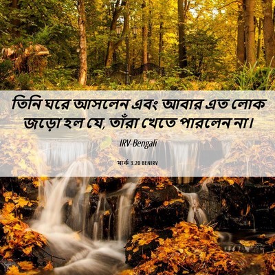 Picture 06 - মার্ক 3:20 BENIRV - তিনি ঘরে আসলেন এবং - Bible Verse Picture