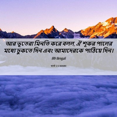 Picture 06 - মার্ক 5:12 BENIRV - আর ভূতেরা মিনতি - Bible Verse Picture