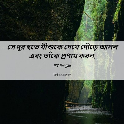 Picture 06 - মার্ক 5:6 BENIRV - সে দূর হতে যীশুকে - Bible Verse Picture