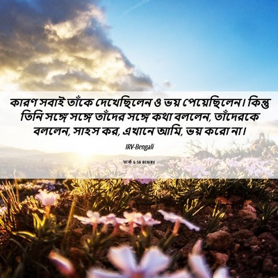 Picture 06 - মার্ক 6:50 BENIRV - কারণ সবাই তাঁকে - Bible Verse Picture