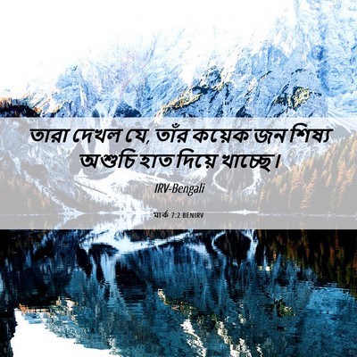 Picture 06 - মার্ক 7:2 BENIRV - তারা দেখল যে, তাঁর - Bible Verse Picture