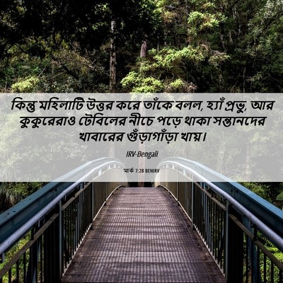 Picture 06 - মার্ক 7:28 BENIRV - কিন্তু মহিলাটি - Bible Verse Picture