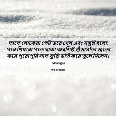 Picture 06 - মার্ক 8:8 BENIRV - তাতে লোকেরা পেট - Bible Verse Picture