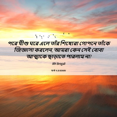 Picture 06 - মার্ক 9:28 BENIRV - পরে যীশু ঘরে এলে - Bible Verse Picture