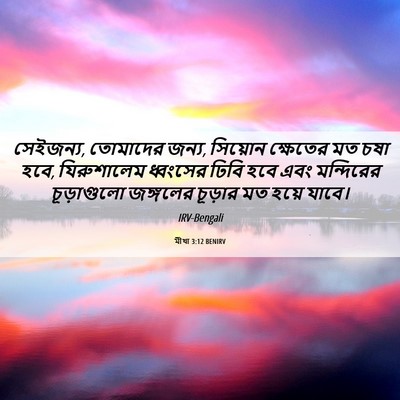 Picture 06 - মীখা 3:12 BENIRV - সেইজন্য, তোমাদের - Bible Verse Picture
