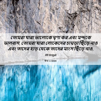 Picture 06 - মীখা 3:2 BENIRV - তোমরা যারা ভালোকে - Bible Verse Picture
