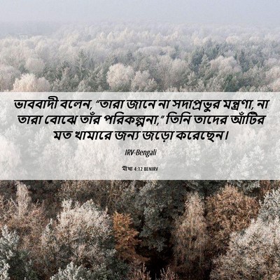 Picture 06 - মীখা 4:12 BENIRV - ভাববাদী বলেন, - Bible Verse Picture
