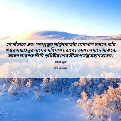 Picture 06 - মীখা 5:4 BENIRV - সে দাঁড়াবে এবং - Bible Verse Picture